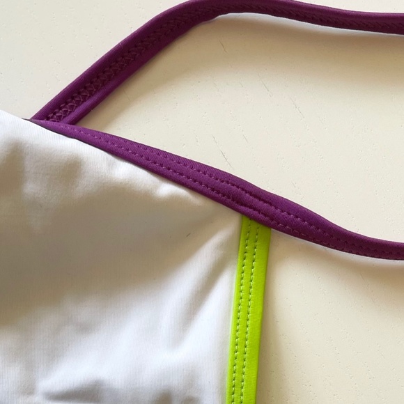 SOLID & STRIPED: White One-Piece Swimsuit w/Color Pop Trim - Picture 5 of 13